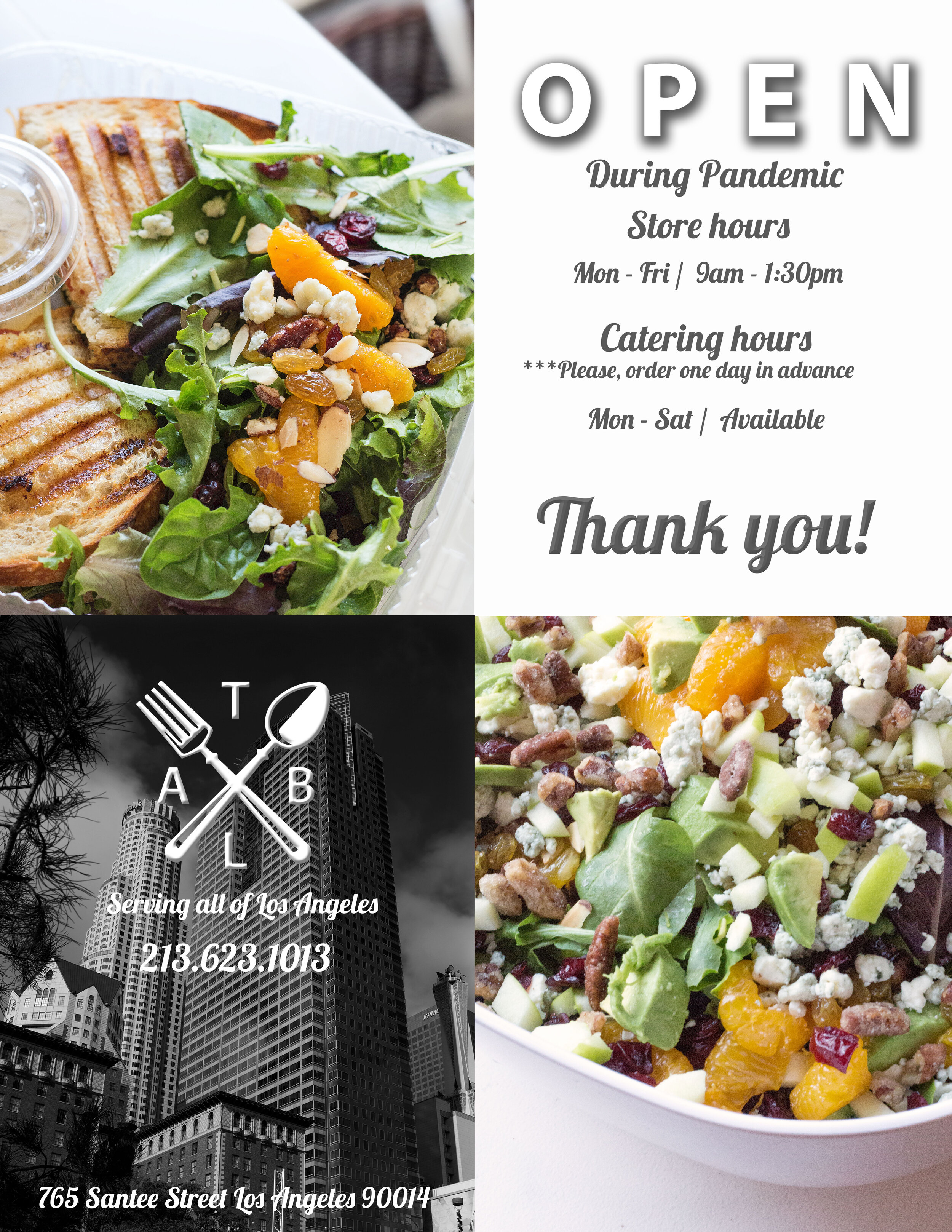 PLEASE,ORDER ONE DAY IN ADVANCE FOR CATERING